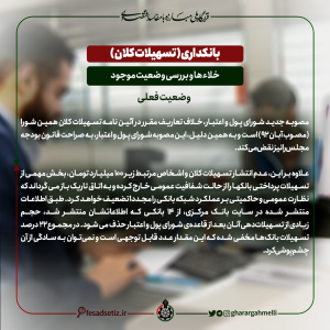 بانکداری؛ بررسی خلاء ها و وضعیت موجود (وضعیت فعلی) 2- قرارگاه ملی مبارزه با مفاسد اقتصادی - فساد ستیز